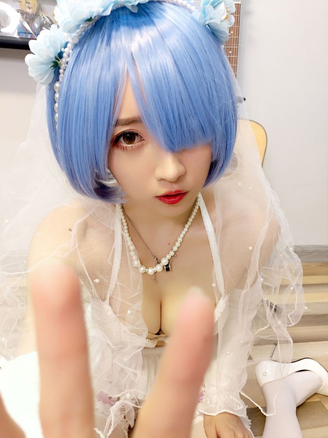 斗鱼主播小女巫露娜–雷姆婚纱插图1
